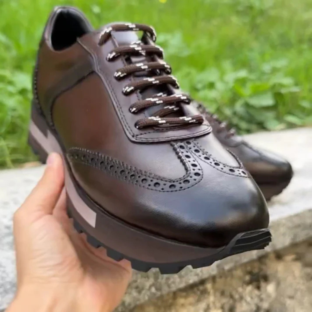 Sapatos Casuais Desportivos de Couro Genuíno Retro