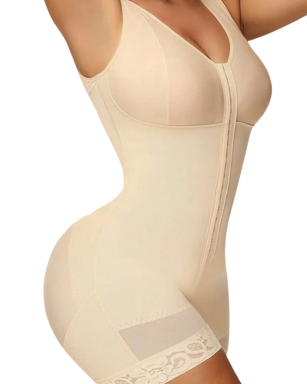 Cinta de alta compressão com efeito modelador e abdominoplastia