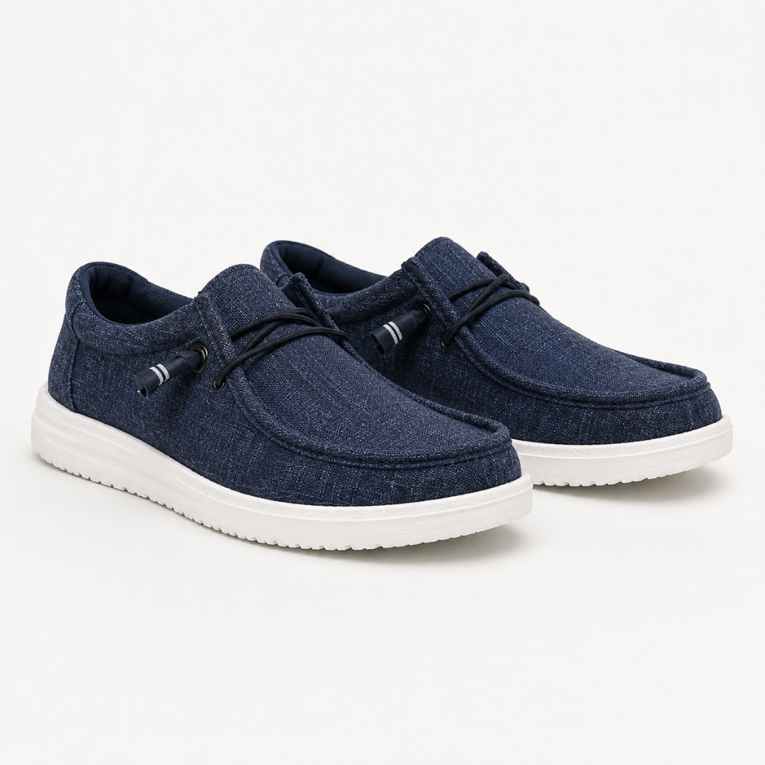 Mocassins Casuais de Tecido com Cordão Elástico