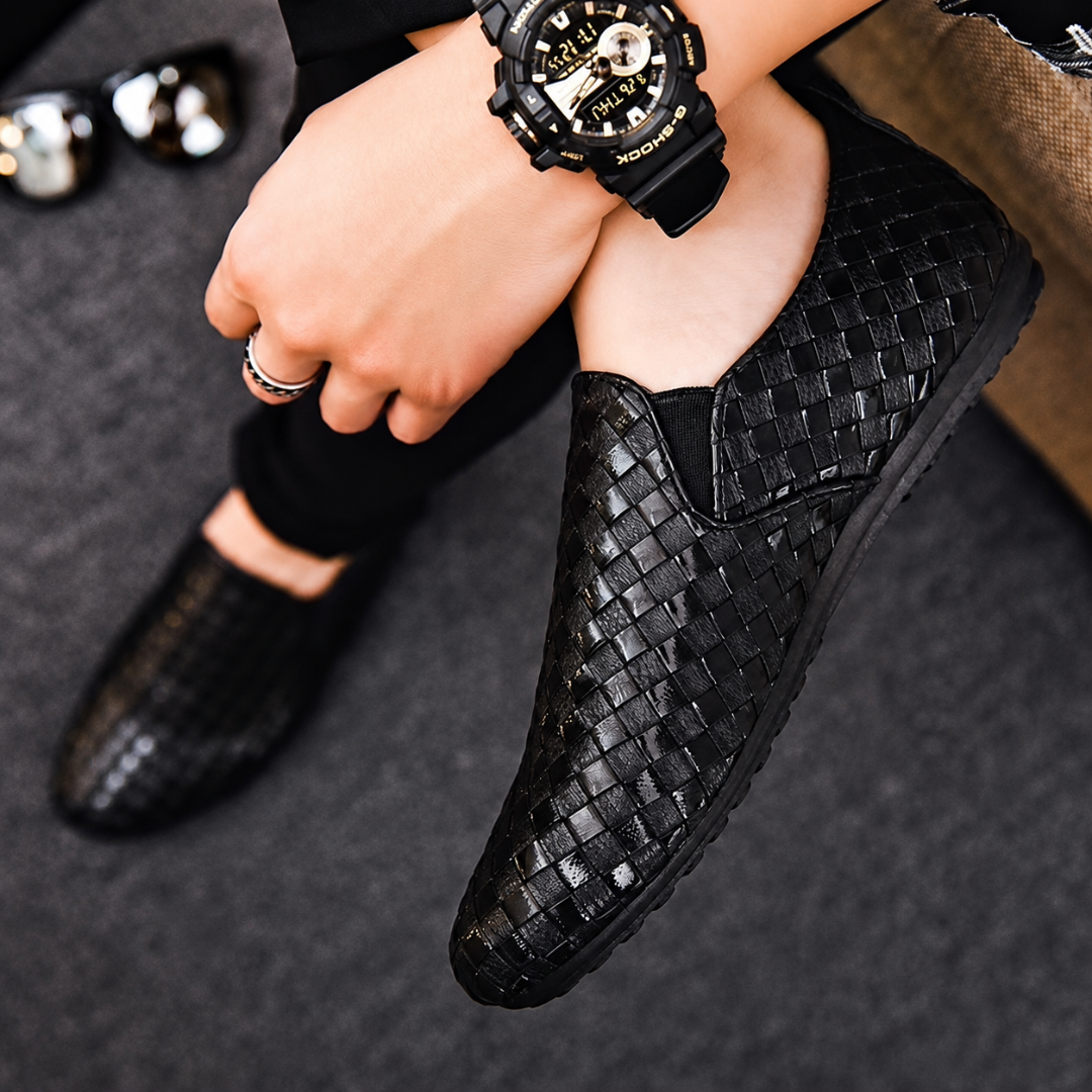 Mocassins com Textura Trançada