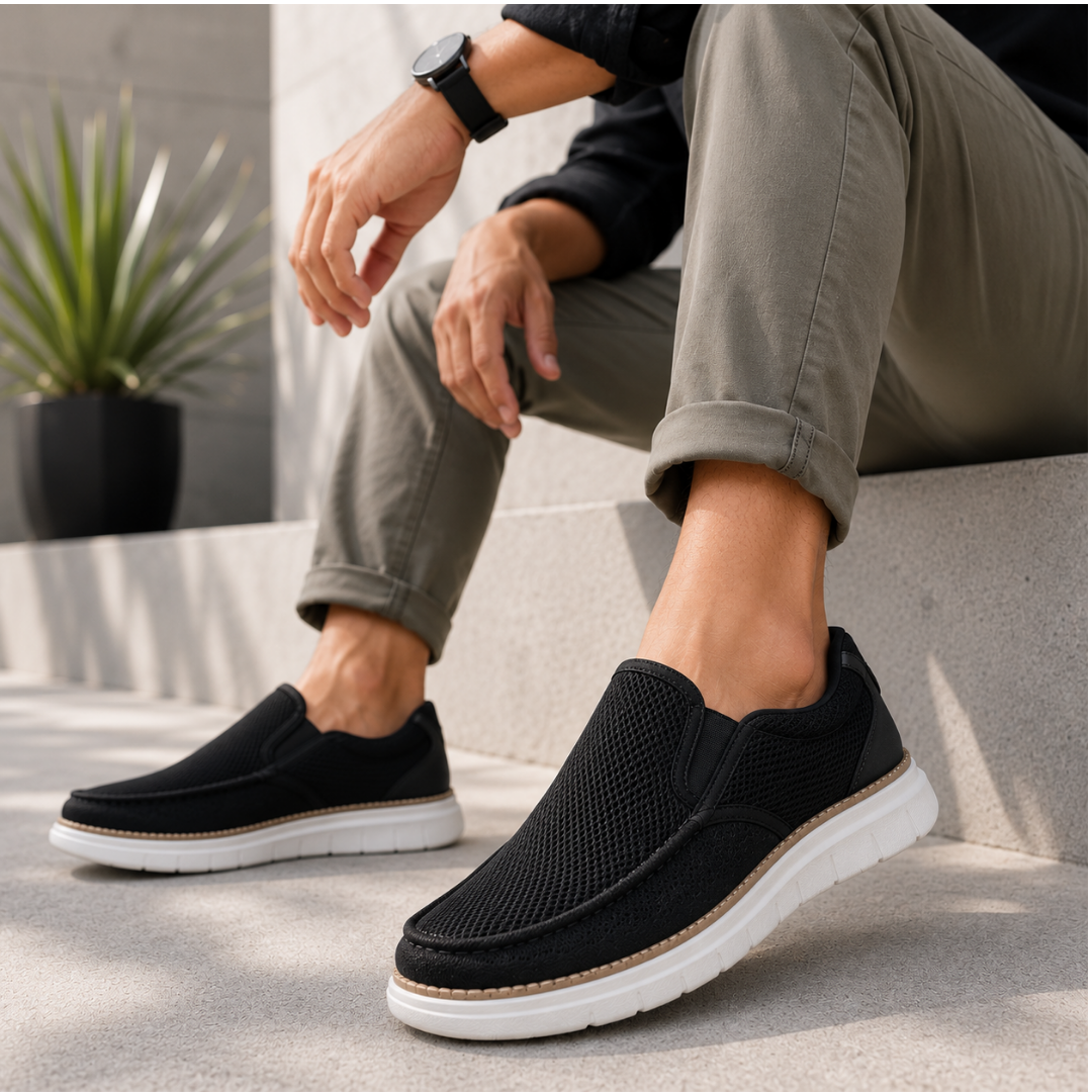Mocassins Casuais de Malha para Homem