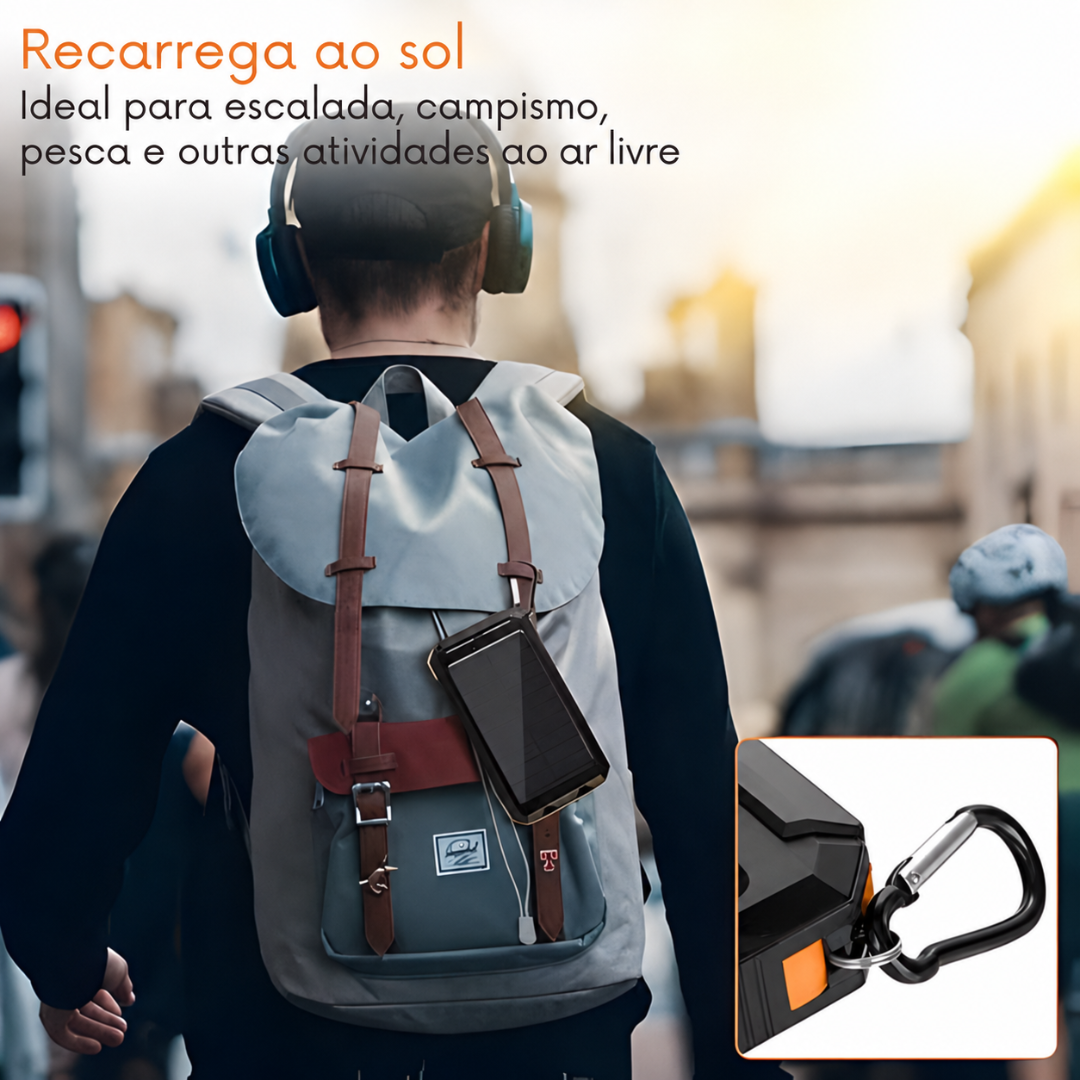 Power Bank Solar 10.000 mAh — energia extra para o teu telemóvel onde quer que estejas