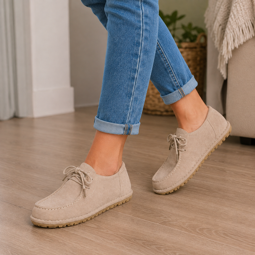 Mocassins Casuais de Camurça com Atacadores