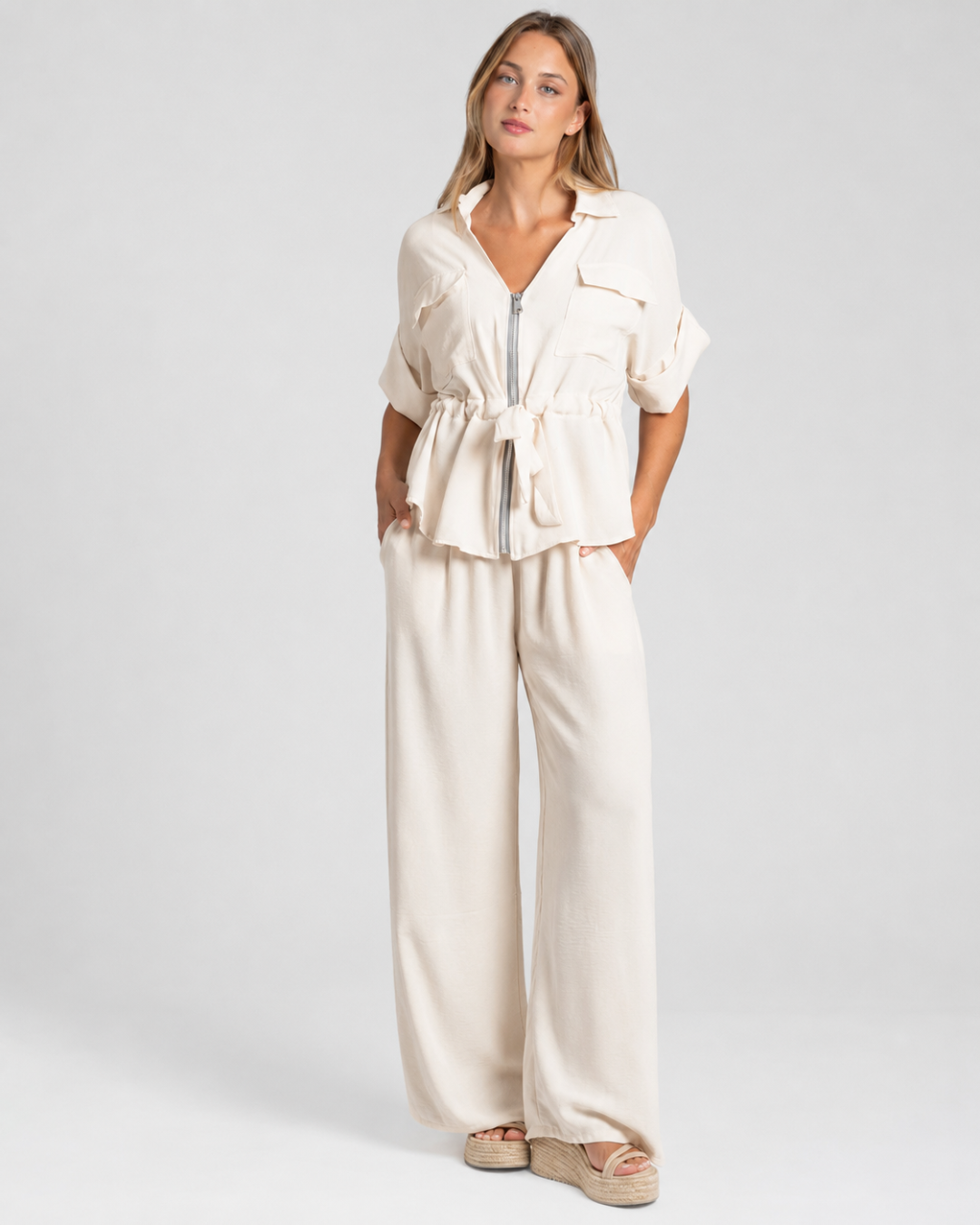 Conjunto elegante de duas peças
