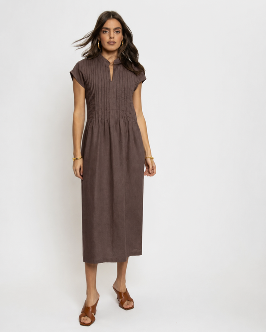 Vestido Midi Casual de Linho