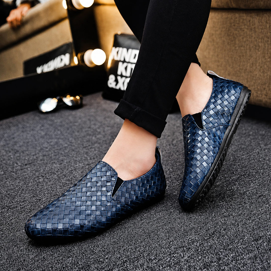 Mocassins com Textura Trançada