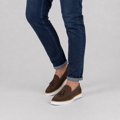 Mocassins Casuais de Camurça com Borlas