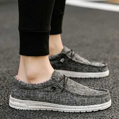 Mocassins Casuais de Tecido com Cordão Elástico