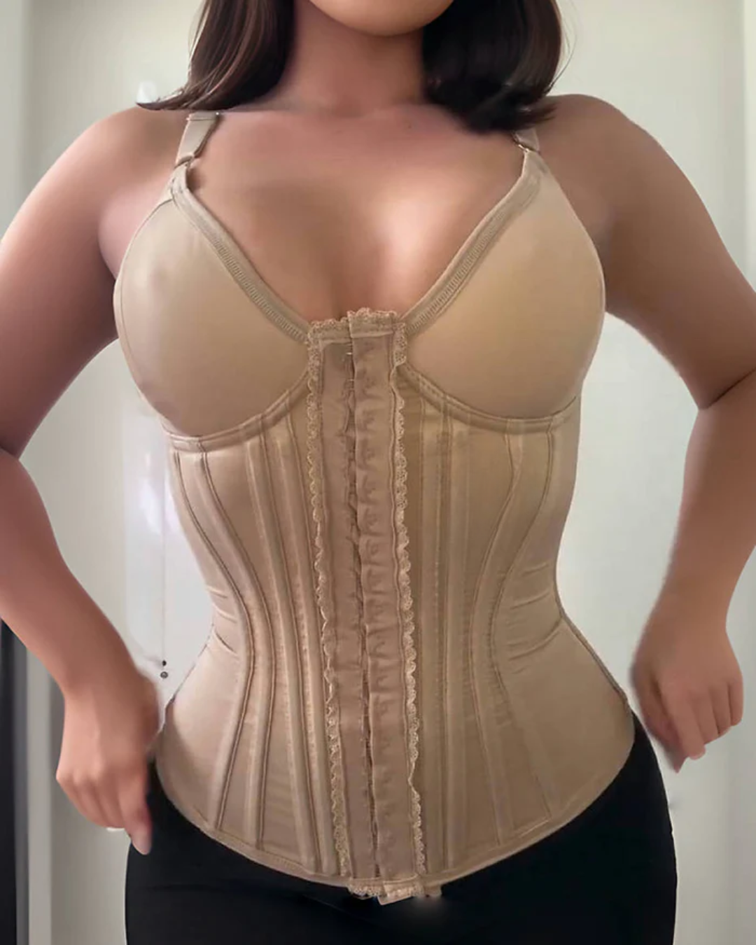 Cinta colombiana estilo espartilho com reforço para maior controlo abdominal