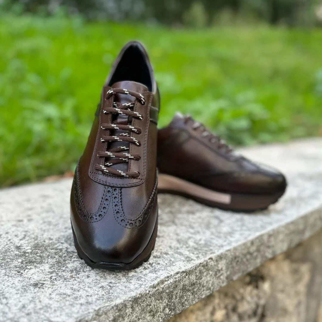 Sapatos Casuais Desportivos de Couro Genuíno Retro
