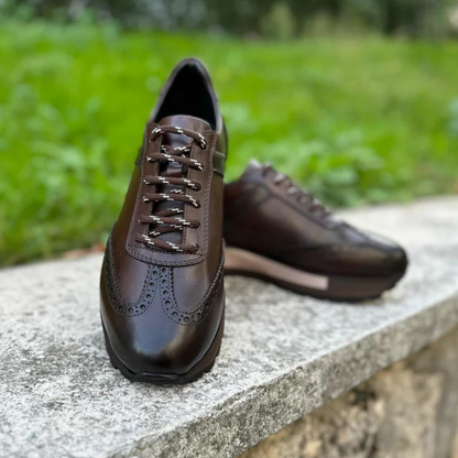 Sapatos Casuais Desportivos de Couro Genuíno Retro