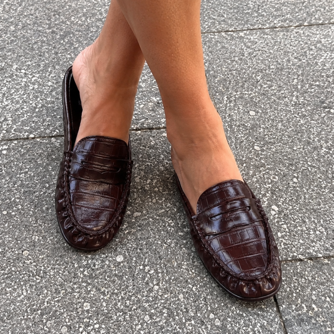 Mocassins Mule de Mulher com Design Tipo Penny
