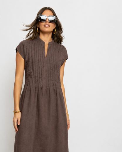 Vestido Midi Casual de Linho