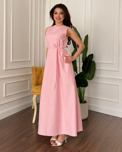 Vestido Comprido Evasé sem Mangas