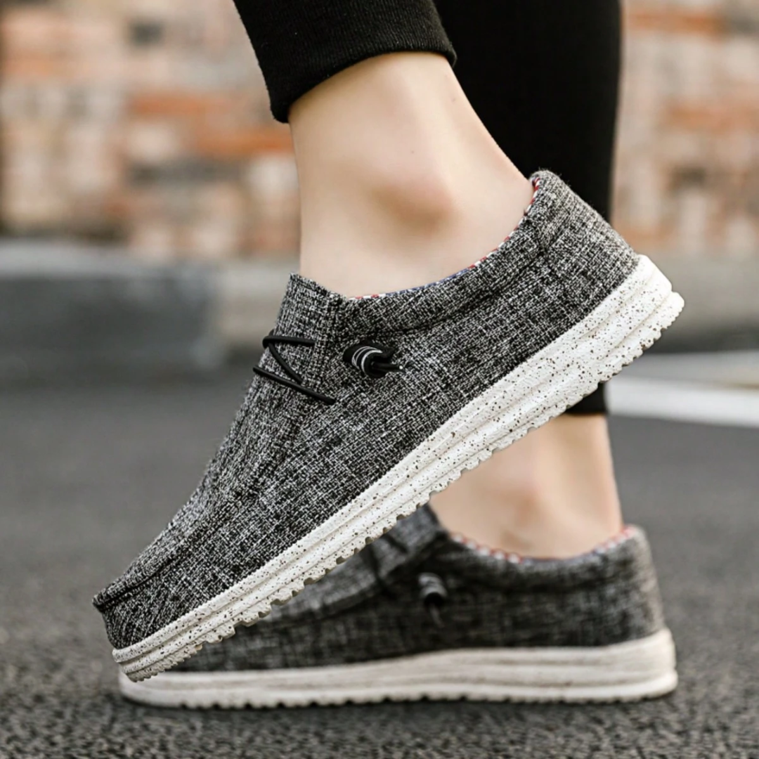 Mocassins Casuais de Tecido com Cordão Elástico