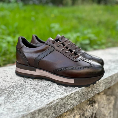 Sapatos Casuais Desportivos de Couro Genuíno Retro