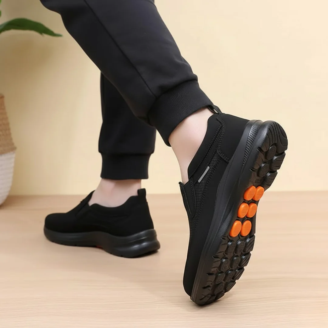 Sapatos ortopédicos confortáveis e antiderrapantes
