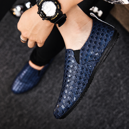 Mocassins com Textura Trançada