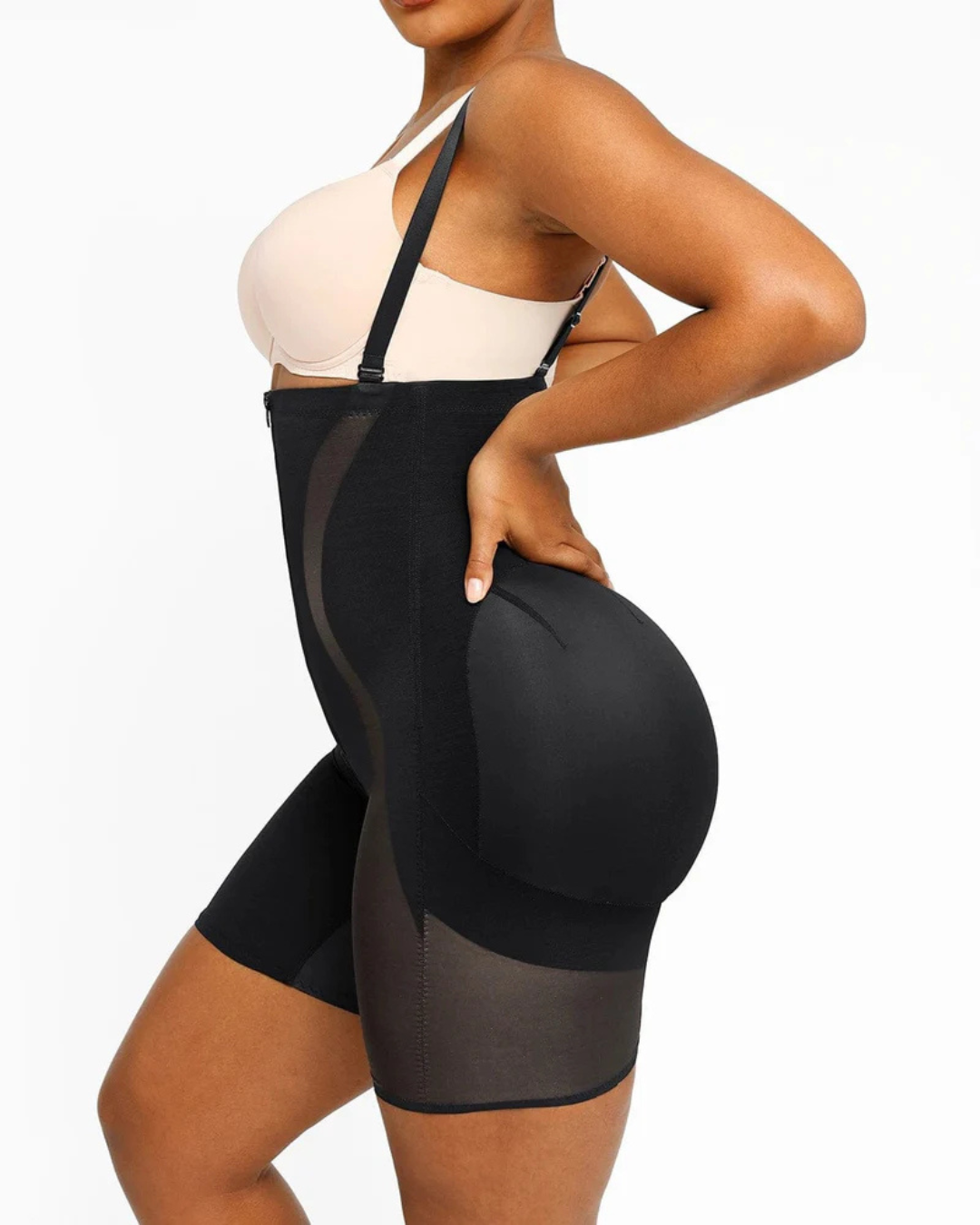 Modelador de Corpo com Fecho à Frente e Reforço das Nádegas