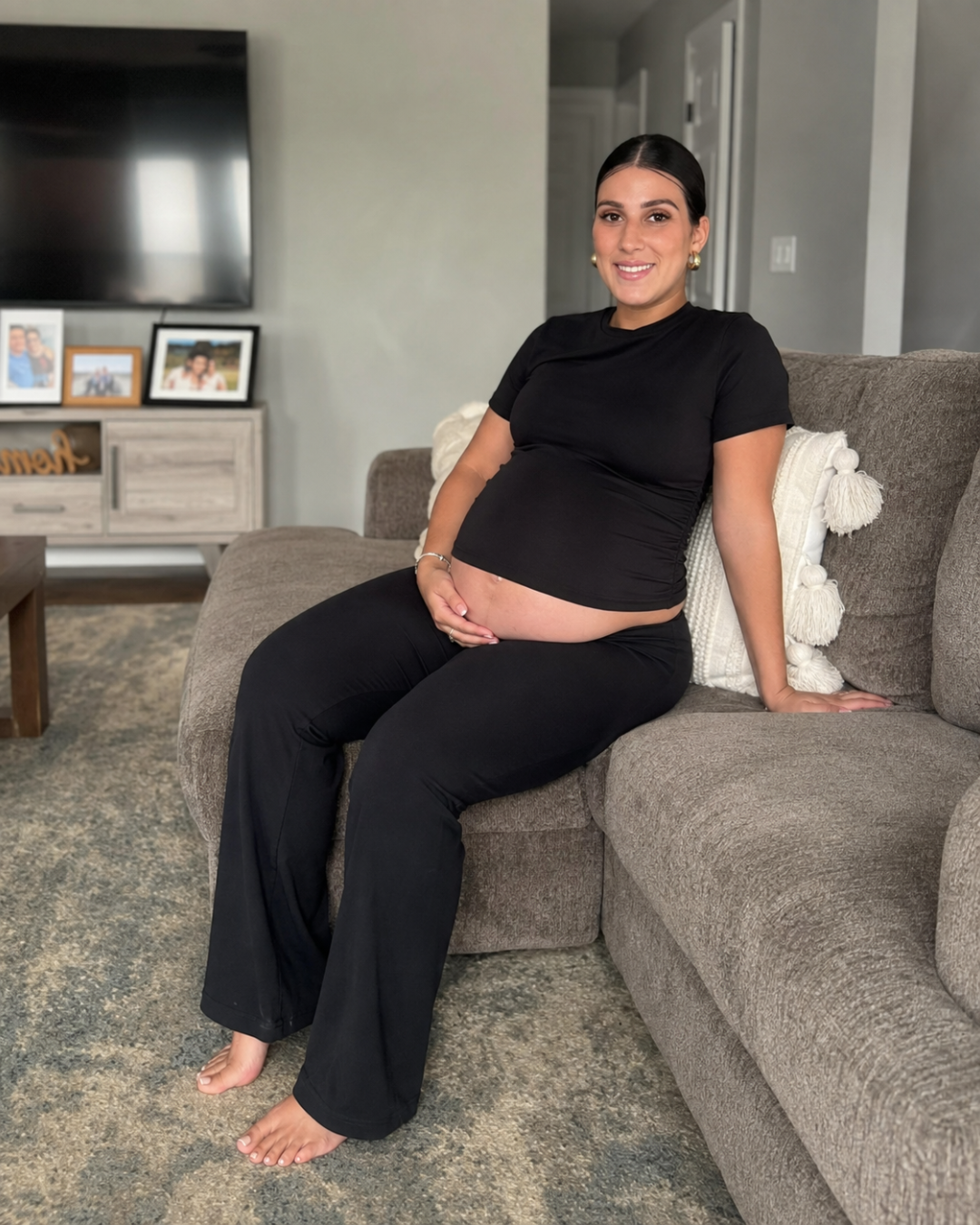 Conjunto Elástico de Duas Peças com Calças Flare