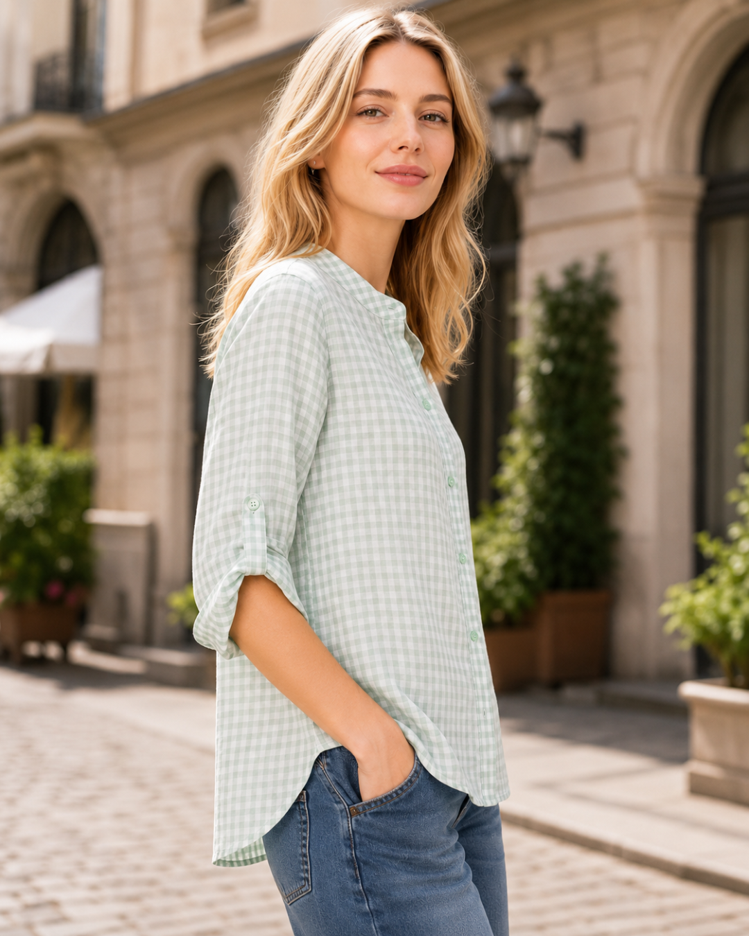 Blusa xadrez estilo Florença