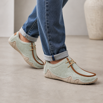 Mocassins flexíveis de couro