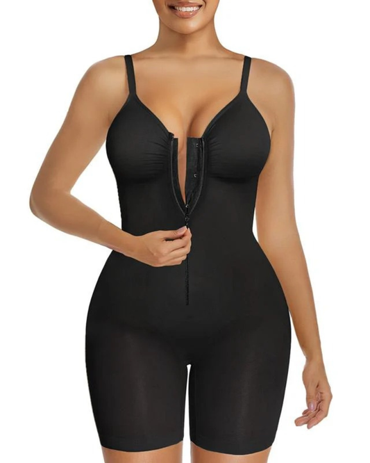 Body modelador com fecho e efeito modelador