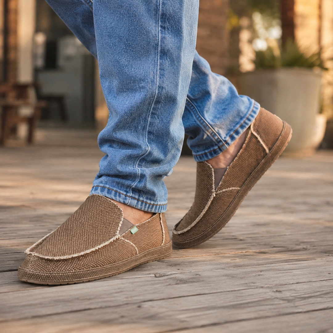Mocassins Casuais de Lona com Calce Fácil