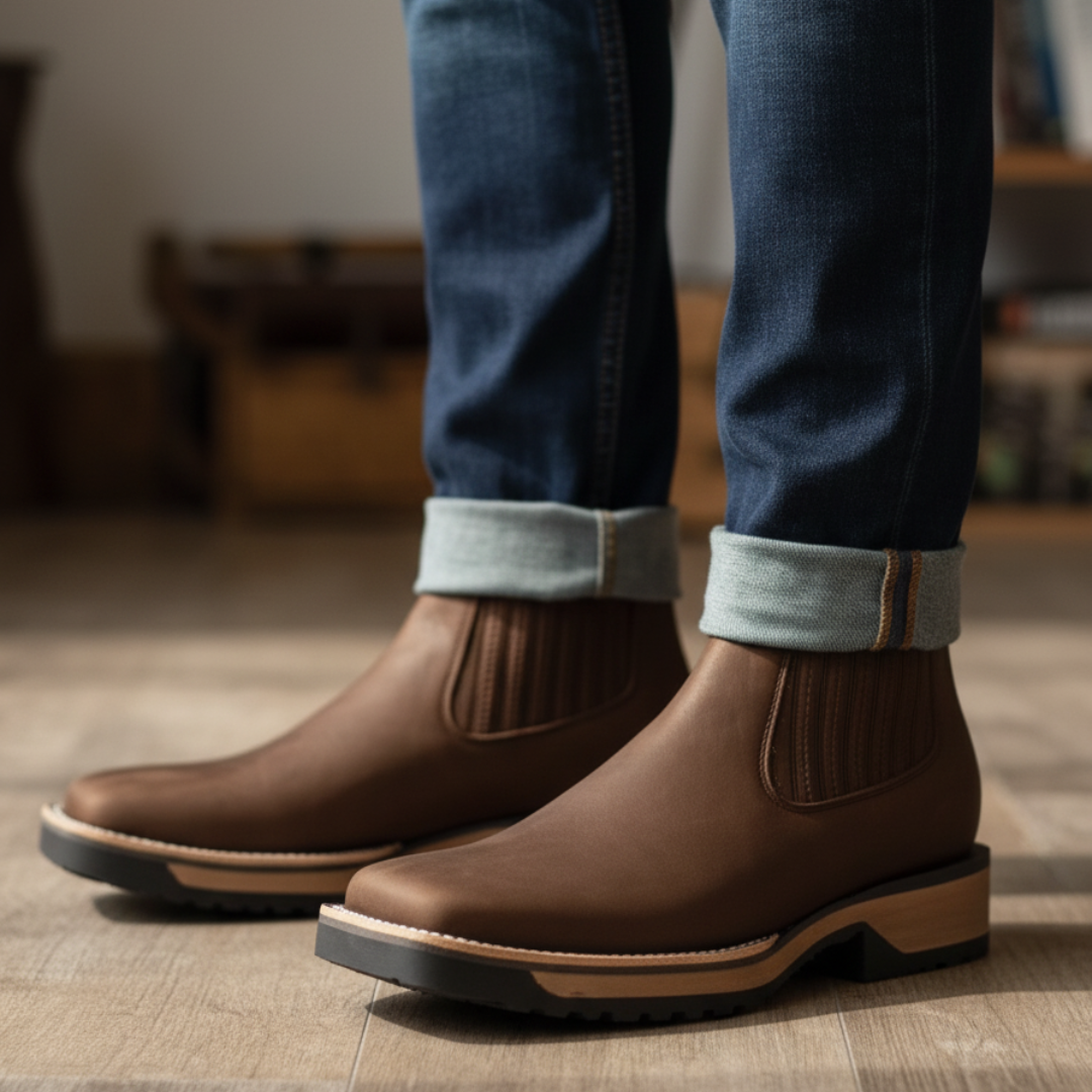 Botins Cowboy de Couro Oporto