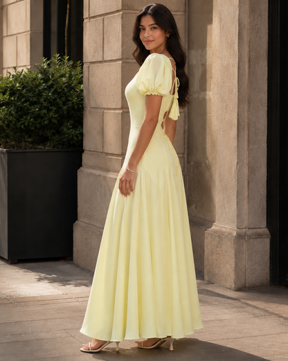 Vestido Comprido com Mangas Balão