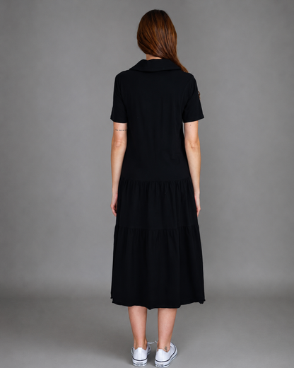 Vestido comprido com gola de camisa (Desconto na 2.ª unidade)