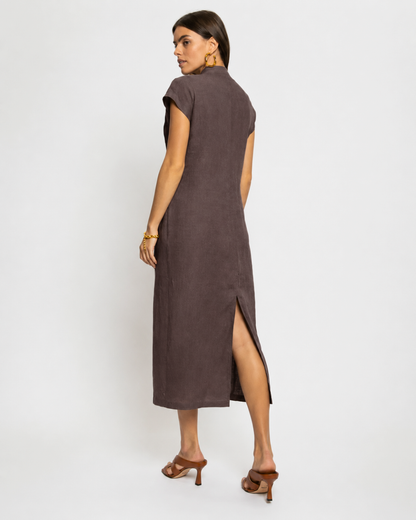 Vestido Midi Casual de Linho