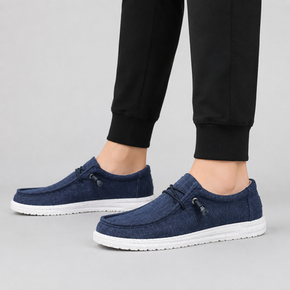 Mocassins Casuais de Tecido com Cordão Elástico