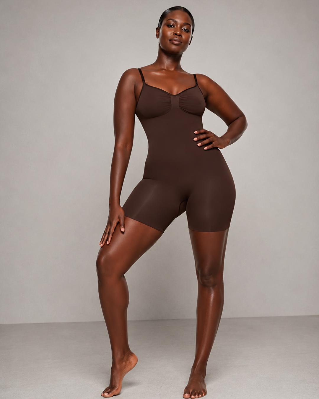 Modelador de Corpo com alças e aumento das nádegas