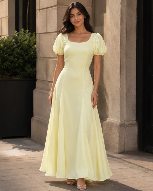Vestido Comprido com Mangas Balão