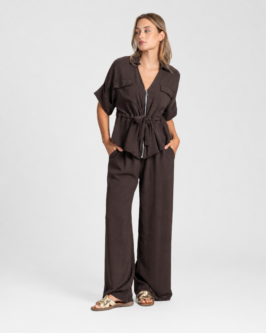 Conjunto elegante de duas peças