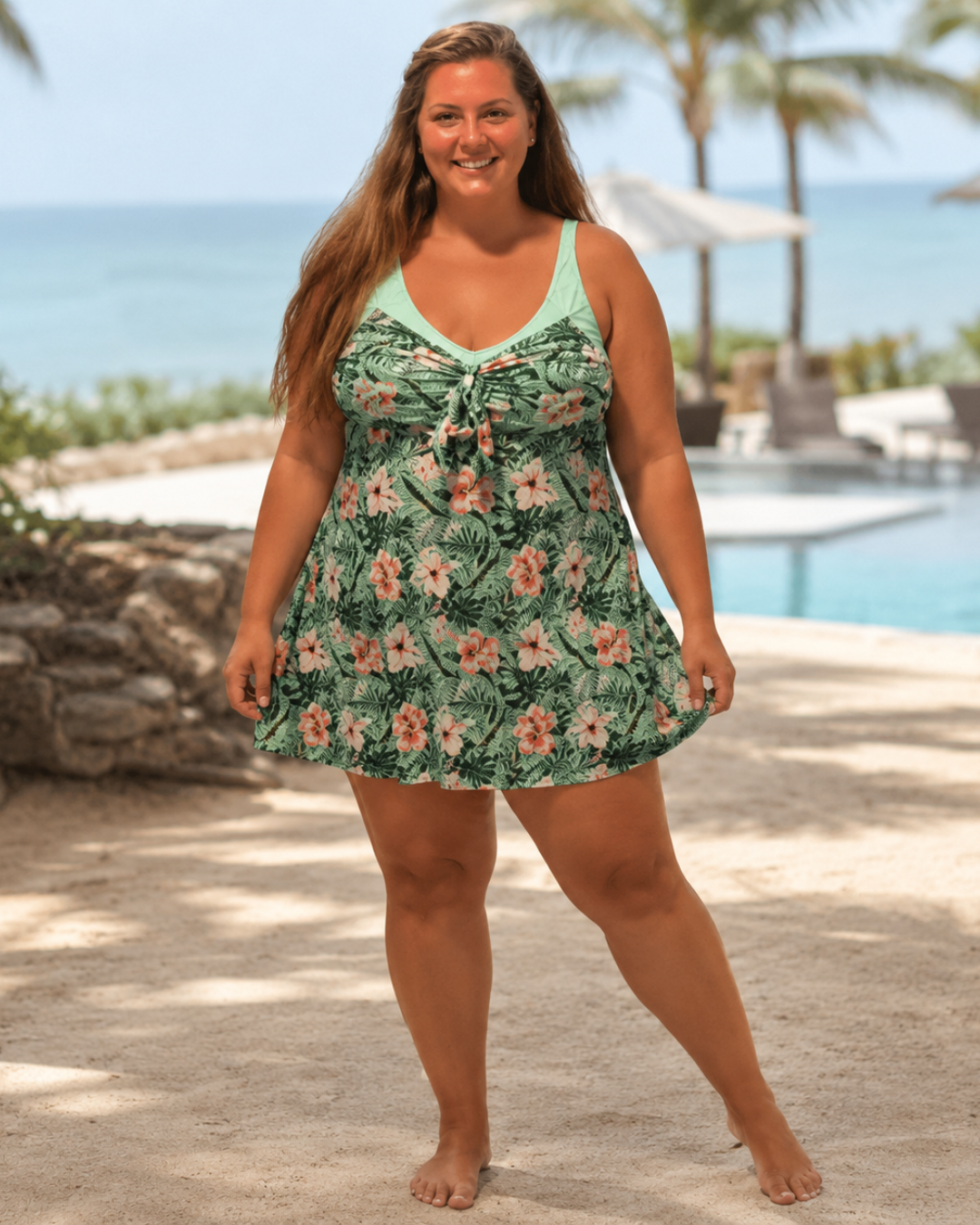 Tankini Tipo Vestido com Calções Interiores