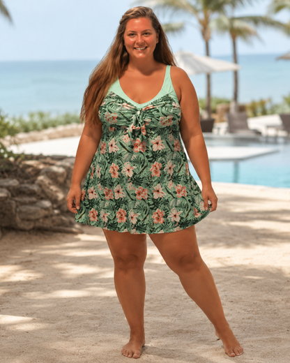 Tankini Tipo Vestido com Calções Interiores