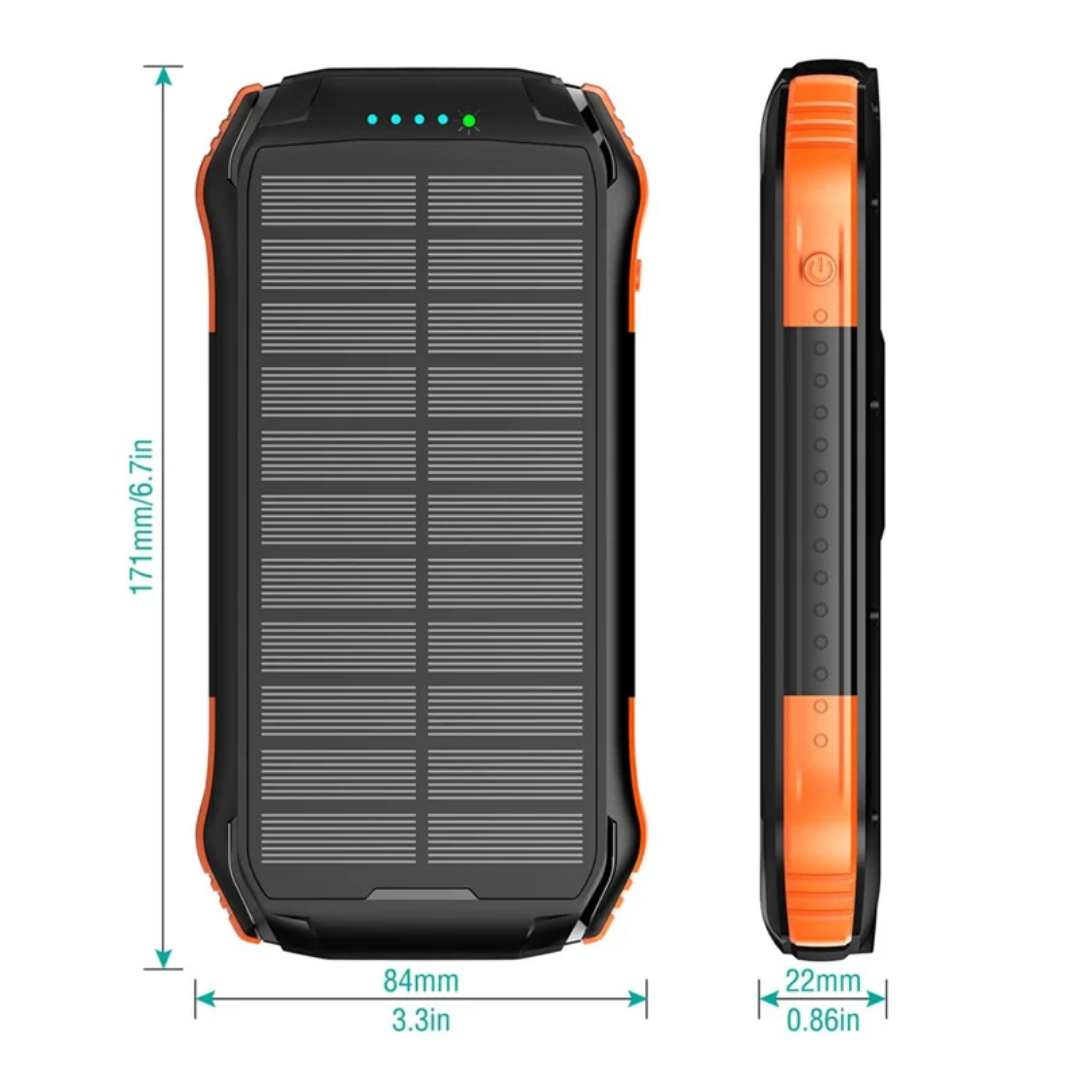 Power Bank Solar 10.000 mAh — energia extra para o teu telemóvel onde quer que estejas