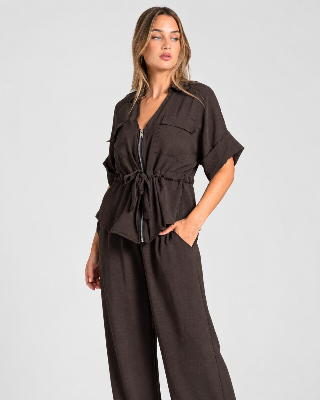 Conjunto elegante de duas peças