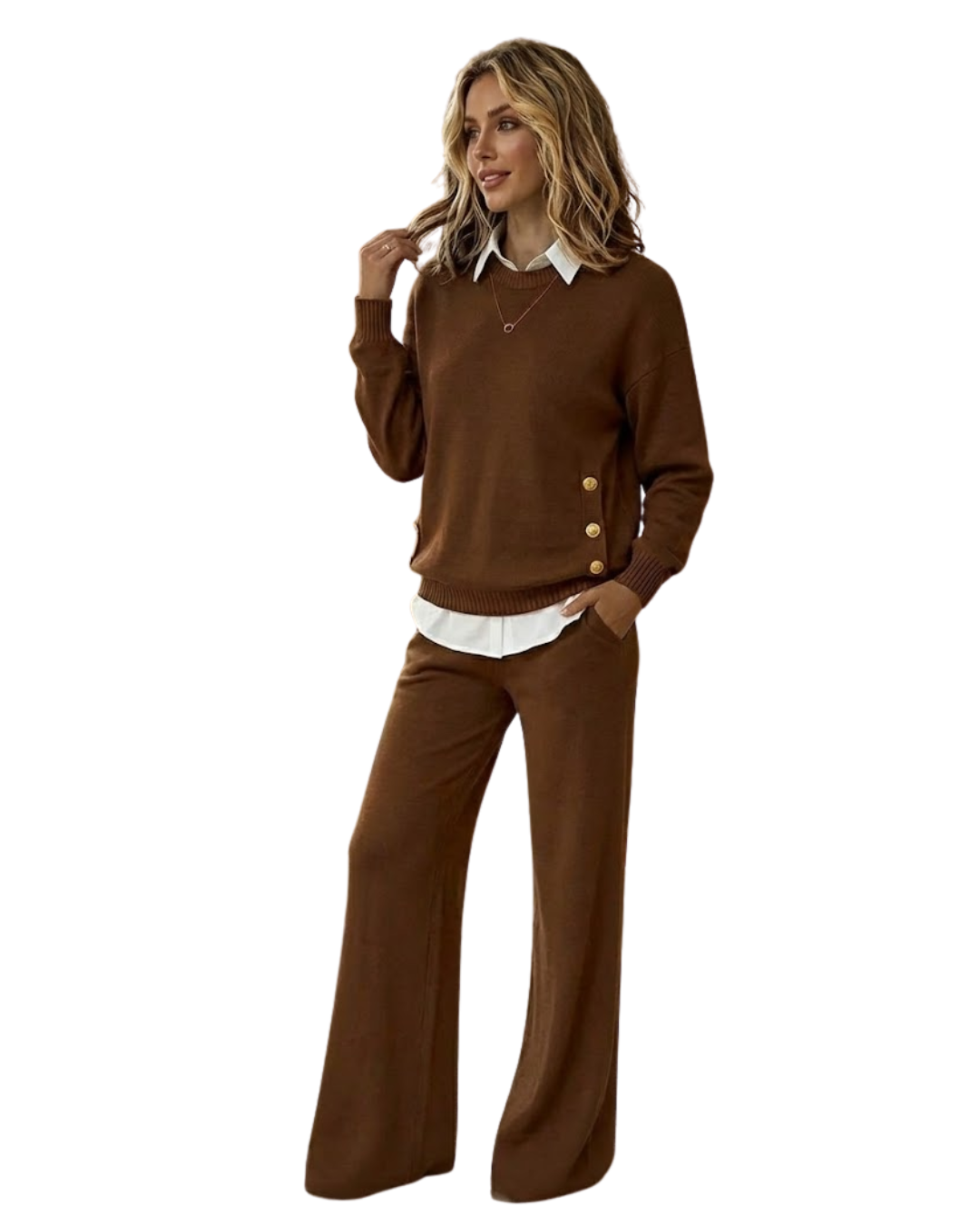 Conjunto de Camisola e Calças para Mulher