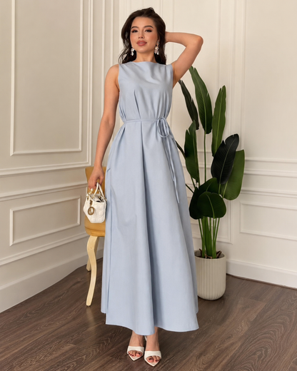 Vestido Comprido Evasé sem Mangas