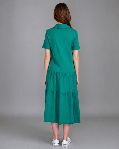 Vestido comprido com gola de camisa (Desconto na 2.ª unidade)