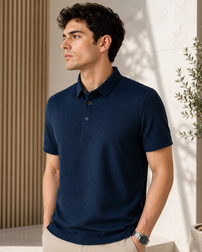 Camiseta polo casual respirável