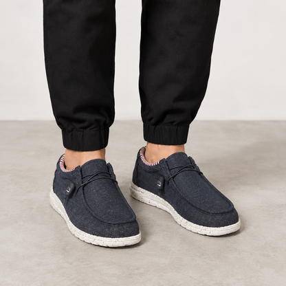 Mocassins Casuais de Tecido com Cordão Elástico