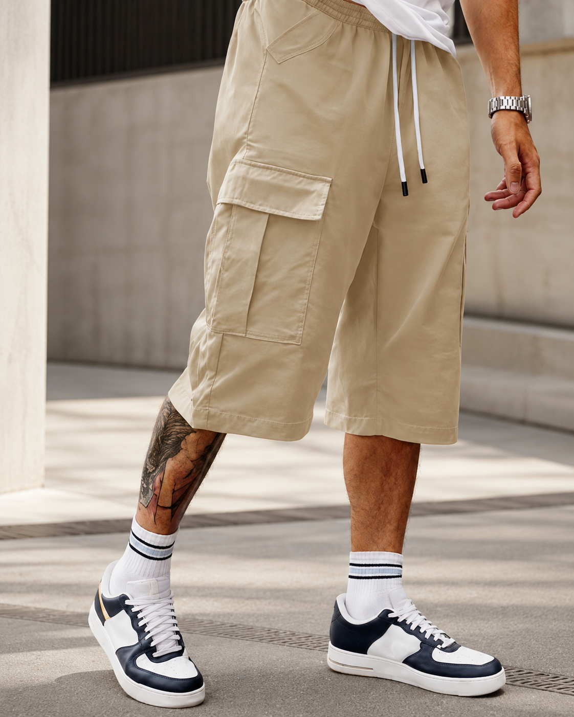 Bermudas Cargo com Cintura Elástica