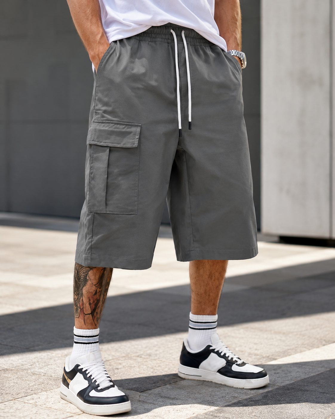 Bermudas Cargo com Cintura Elástica