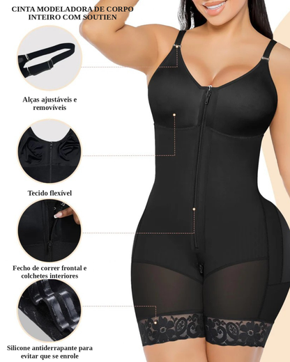 Cinta modeladora pós-parto com controlo de cintura e levanta-bumbum